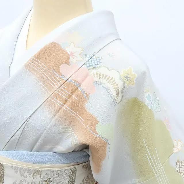百華❀Y3684◇美品未着用 正絹 仕付け糸付 手縫い仕立て 訪問着 着物
