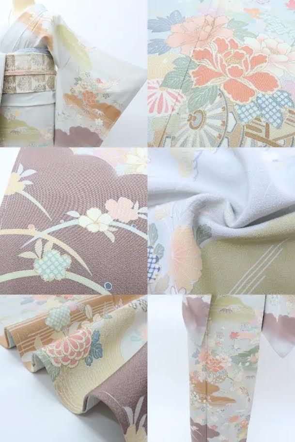 百華❀Y3684◇美品未着用 正絹 仕付け糸付 手縫い仕立て 訪問着 着物