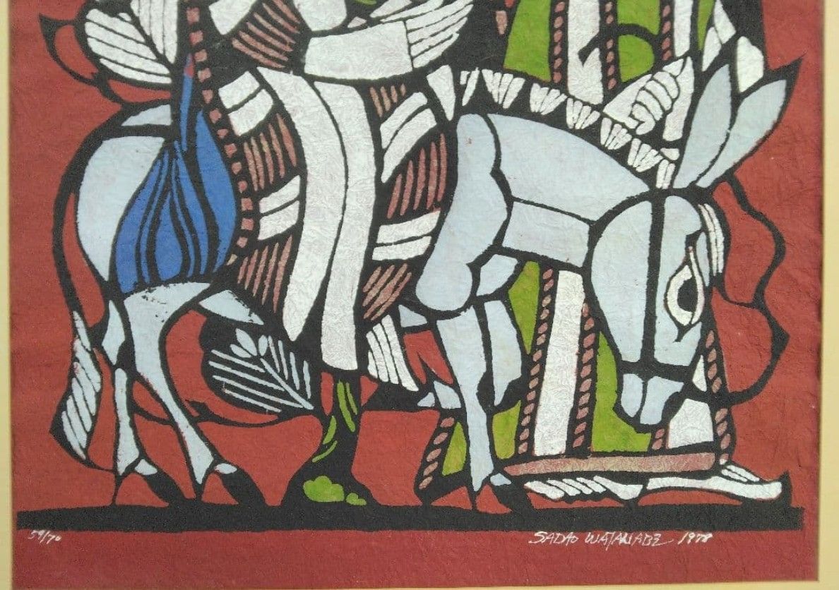 渡辺禎雄「聖母子」限定型染め版画 59/70 サイン入り 1978年 - メルカリ