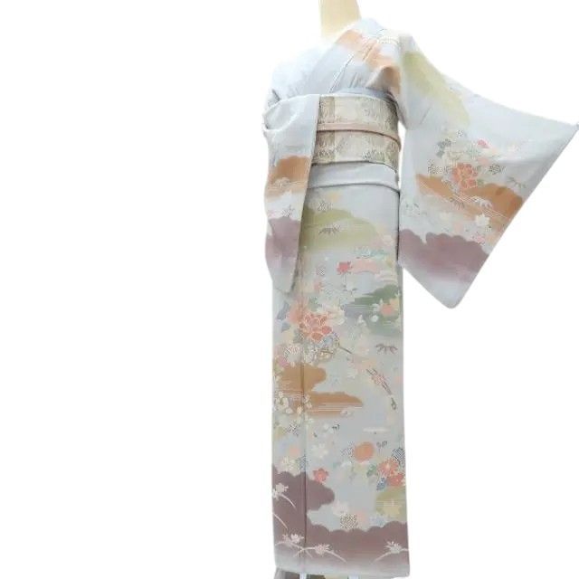 百華❀Y3684◇美品未着用 正絹 仕付け糸付 手縫い仕立て 訪問着 着物