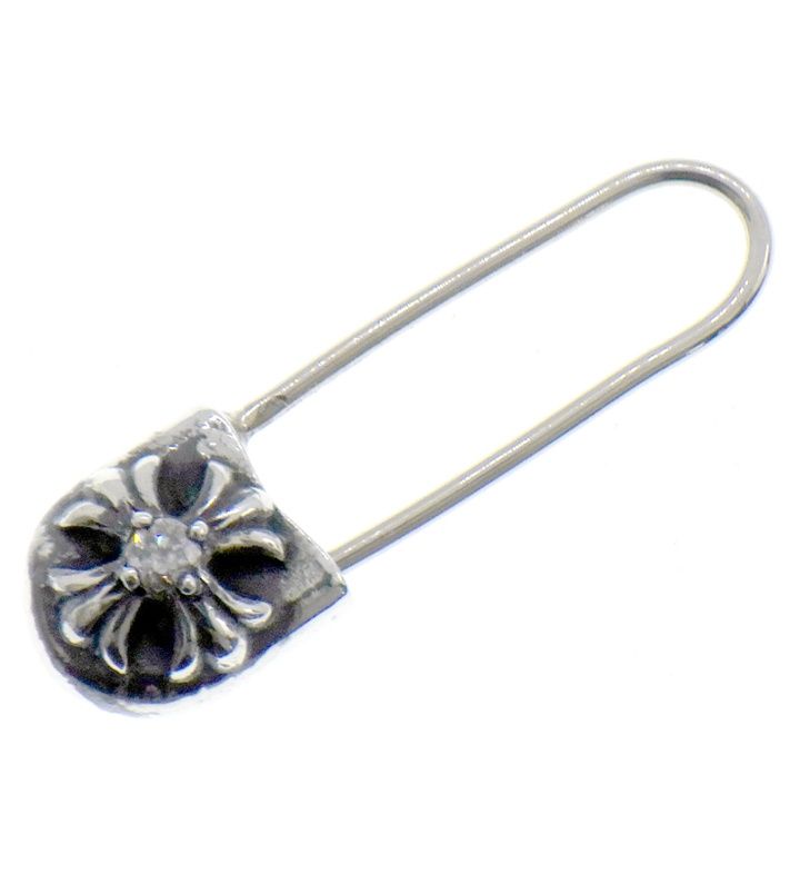 クロムハーツ CHROME HEARTS SAFETY PIN CH PLS DIA L スモール セーフティーピン 1 ダイヤ シルバー ピアス 45314