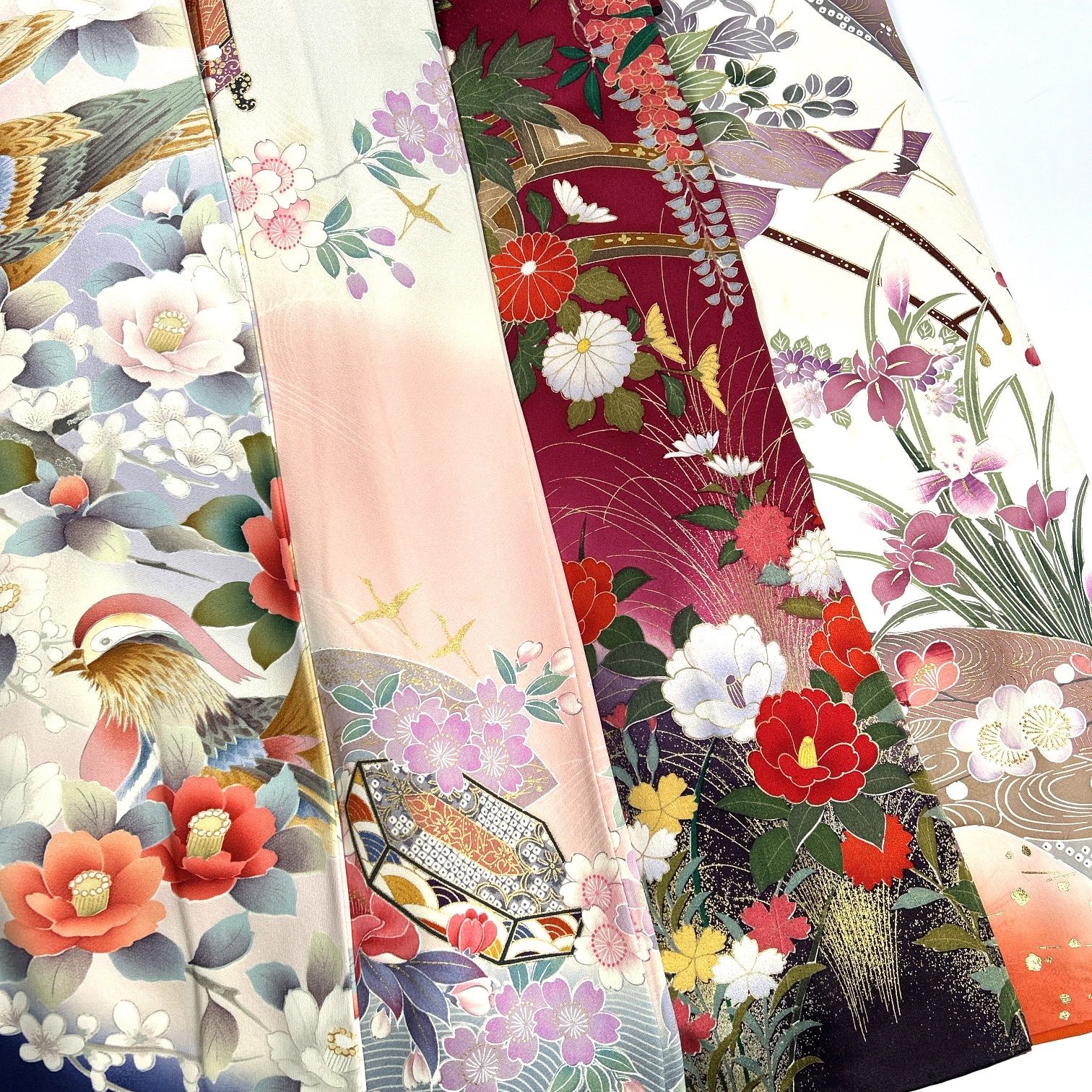 振袖 正絹 着物 同梱 リメイク用 着付け L 157