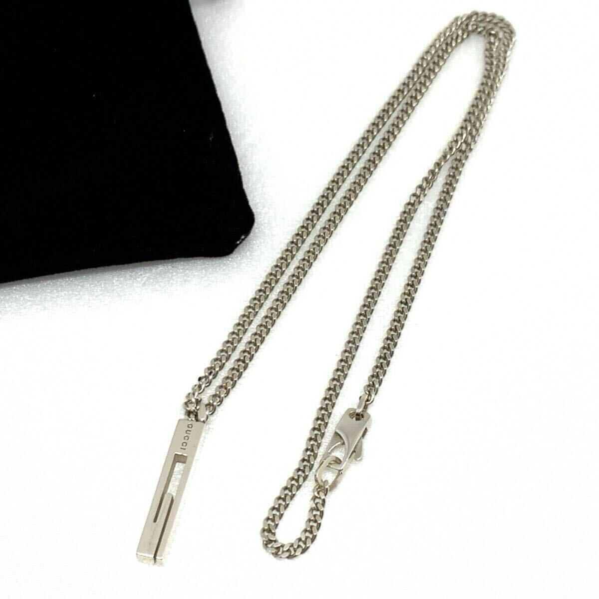 【鏡面仕上/美品】GUCCI ネックレス Gリング　カットアウトG 喜平 グッチ GUCCI カットアウトGリング ネックレス （シルバー