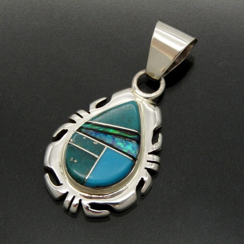 Patrick - Laura Lincoln ナバホ族 ペンダント ターコイズ インレイ PLL マルチストーン パトリック&ローラリンカーン 28011226