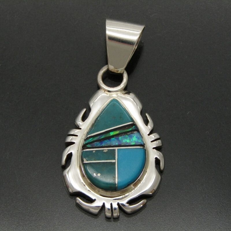 Patrick Laura Lincoln ナバホ族 ペンダント ターコイズ インレイ PLL マルチストーン パトリック＆ローラリンカーン