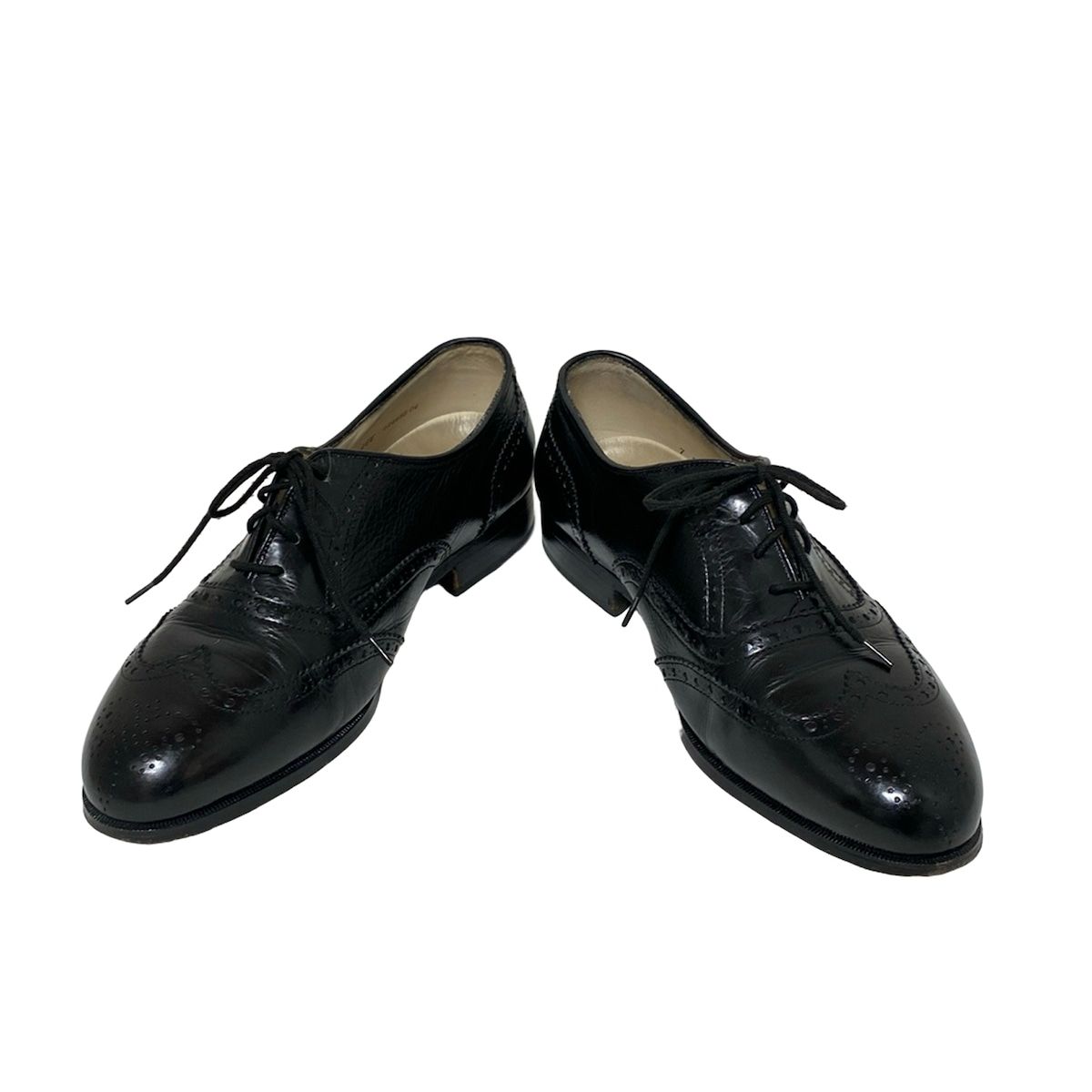 BALLY バリー シューズ 7 EEE メンズ - 黒 ウィングチップ インソール取外し可 レザー