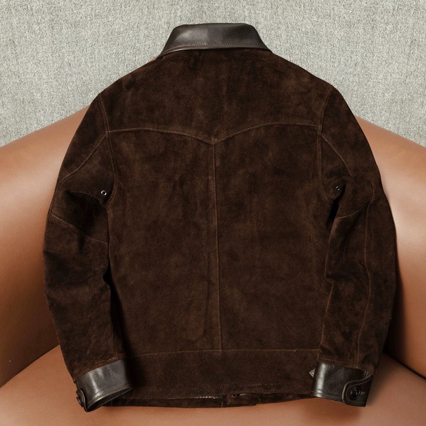 h 2025 メンズ 本革 ジャケット アメリカンヴィンテージ 感 ビジネスカジュアル兼用|反毛牛革 短丈 翻领ジャケット M-6XL