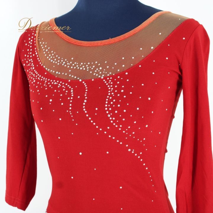 【美品タグ付き 社交ダンス衣装】ワンピース ドレス ICHIOKU 赤 レッド 社交ダンス 衣装 ラテン ドレス ワンピース パーティ衣装 女性用