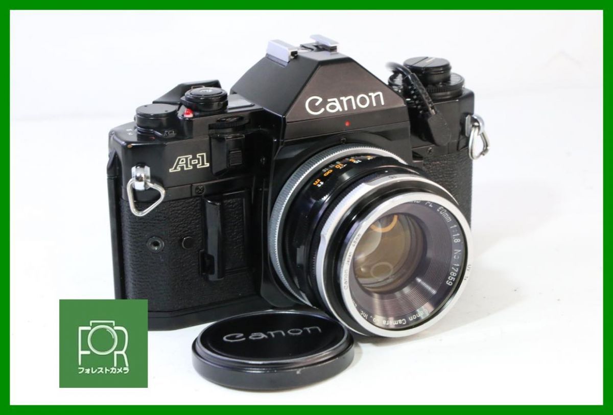 点検済 キヤノン Canon A-1 FL 50mm F1.8 シャッター全速露出計絞り完動若干なきあり 割れなし 日付機能不良 5762