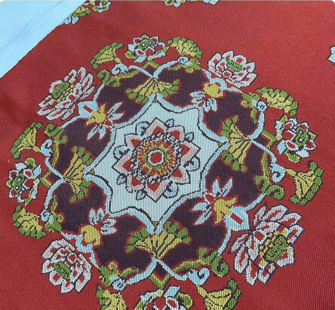 天平八稜華文錦 洒落袋帯