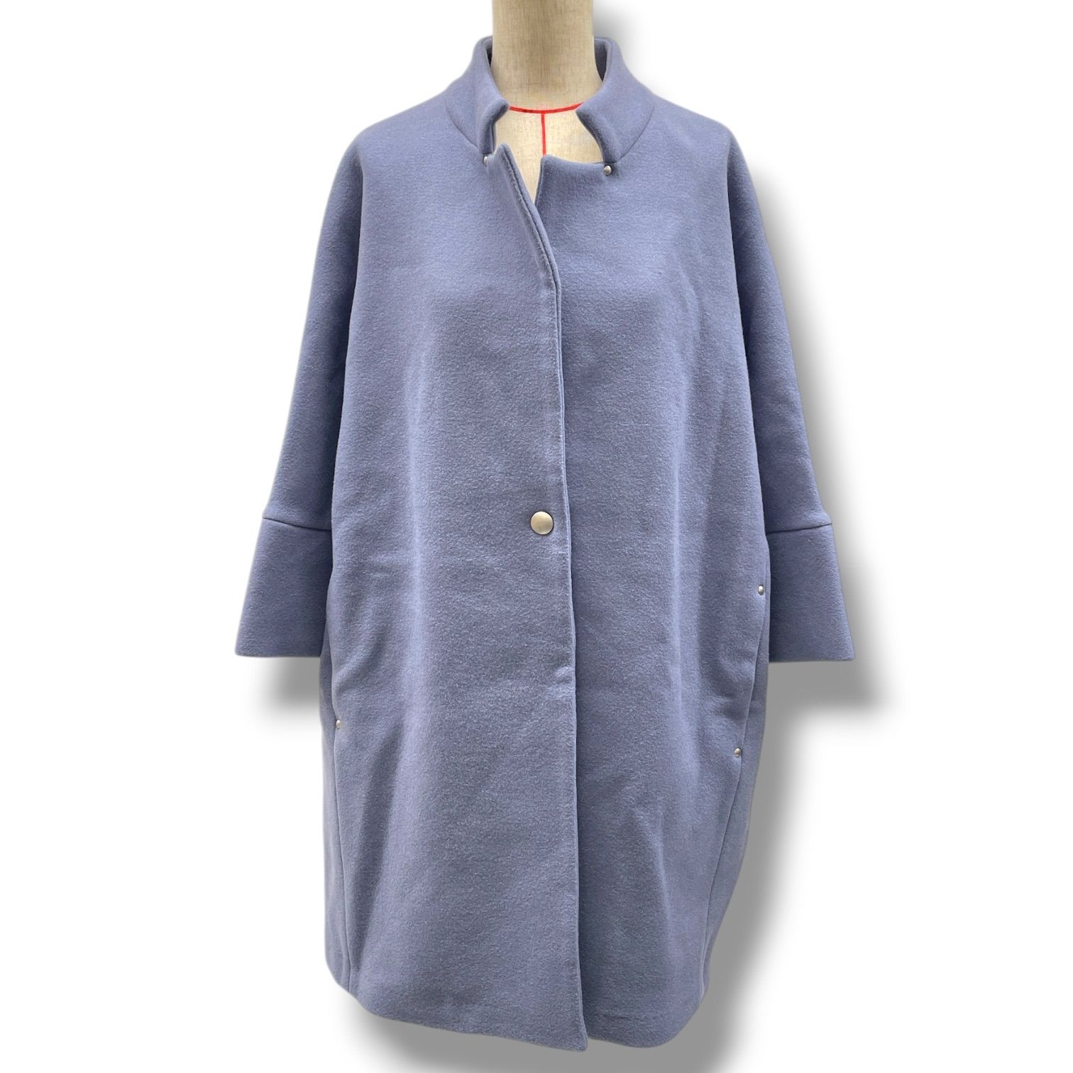 ヤマダヤ　Aga+ 　ダブルメルトンコート　ネイビー Aga+ アーガ ヤマダヤ ダブルメルトンコクーンコート ロングコート