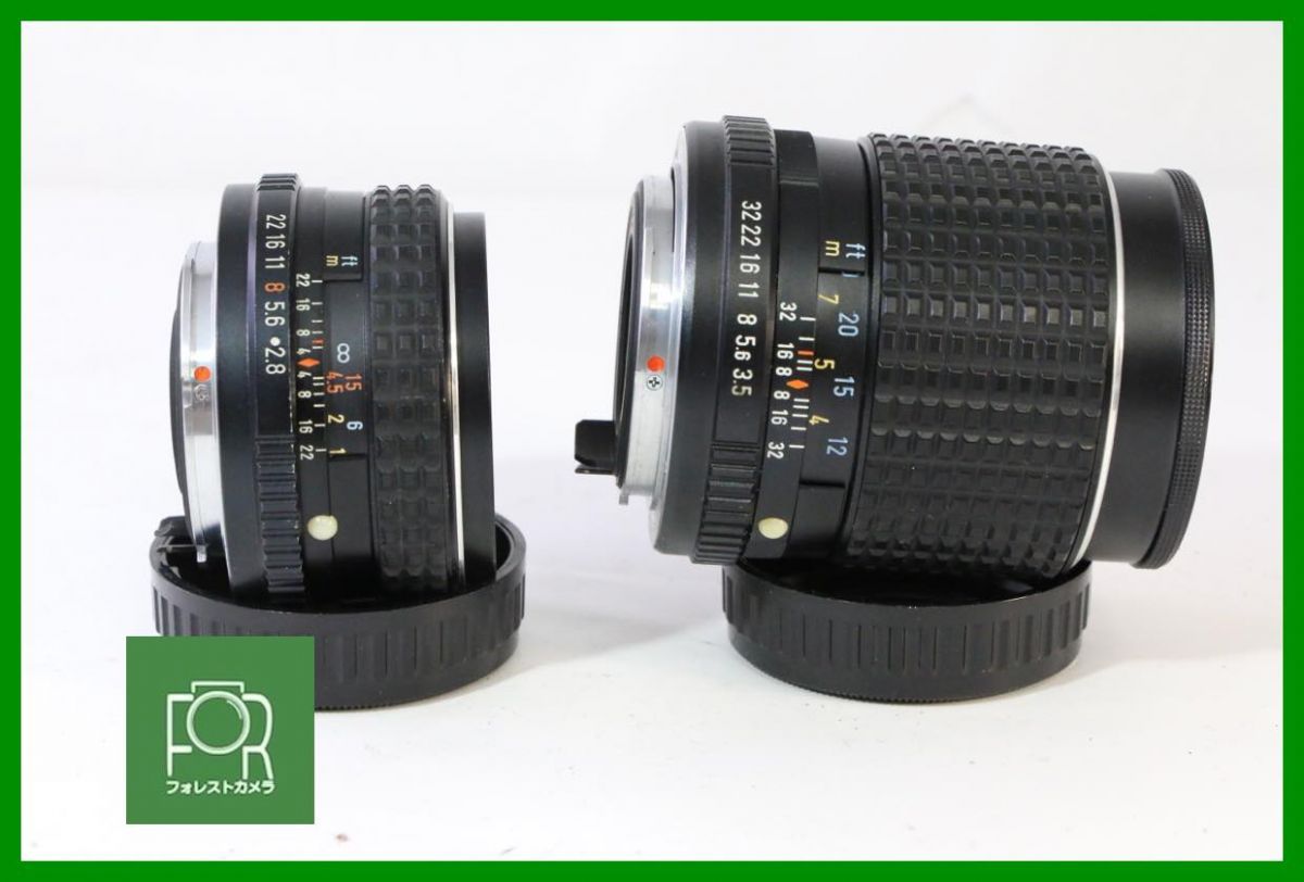 点検済 ペンタックス PENTAX-M SMC 35mm F2.8 135mm F3.5 Kマウント 絞り完動 前後キャップ付き 11265