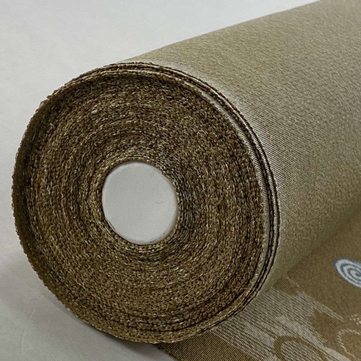  反物 秀品 小紋 桜 幾何学 縮緬 薄茶色 正絹 小紋 着物反物