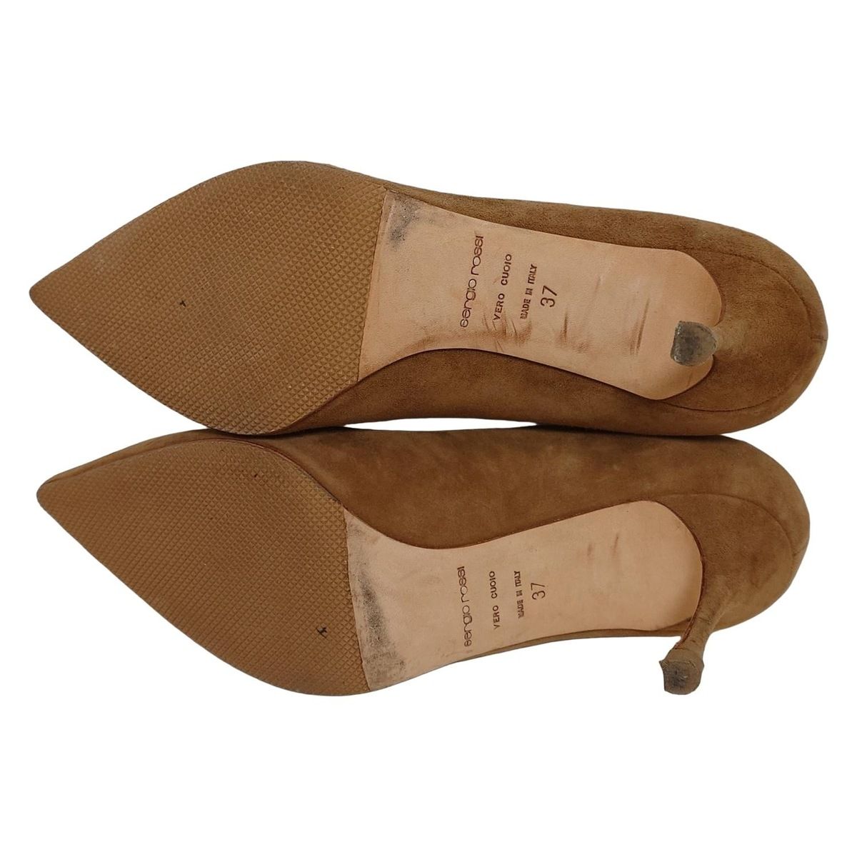 希少美品！Sergio Rossi　イントレチャートパンプス　ブラウン　箱付き sergio rossi(セルジオロッシ) パンプス 37 レディース - ブラウン