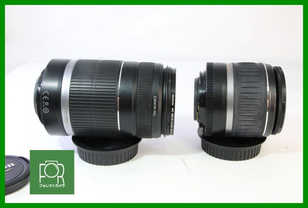 点検済 キヤノン Canon EF-S 18-55mm F3.5-5.6 II USM EF-S 55-250mm F4-5.6 前後キャップ付き AB654