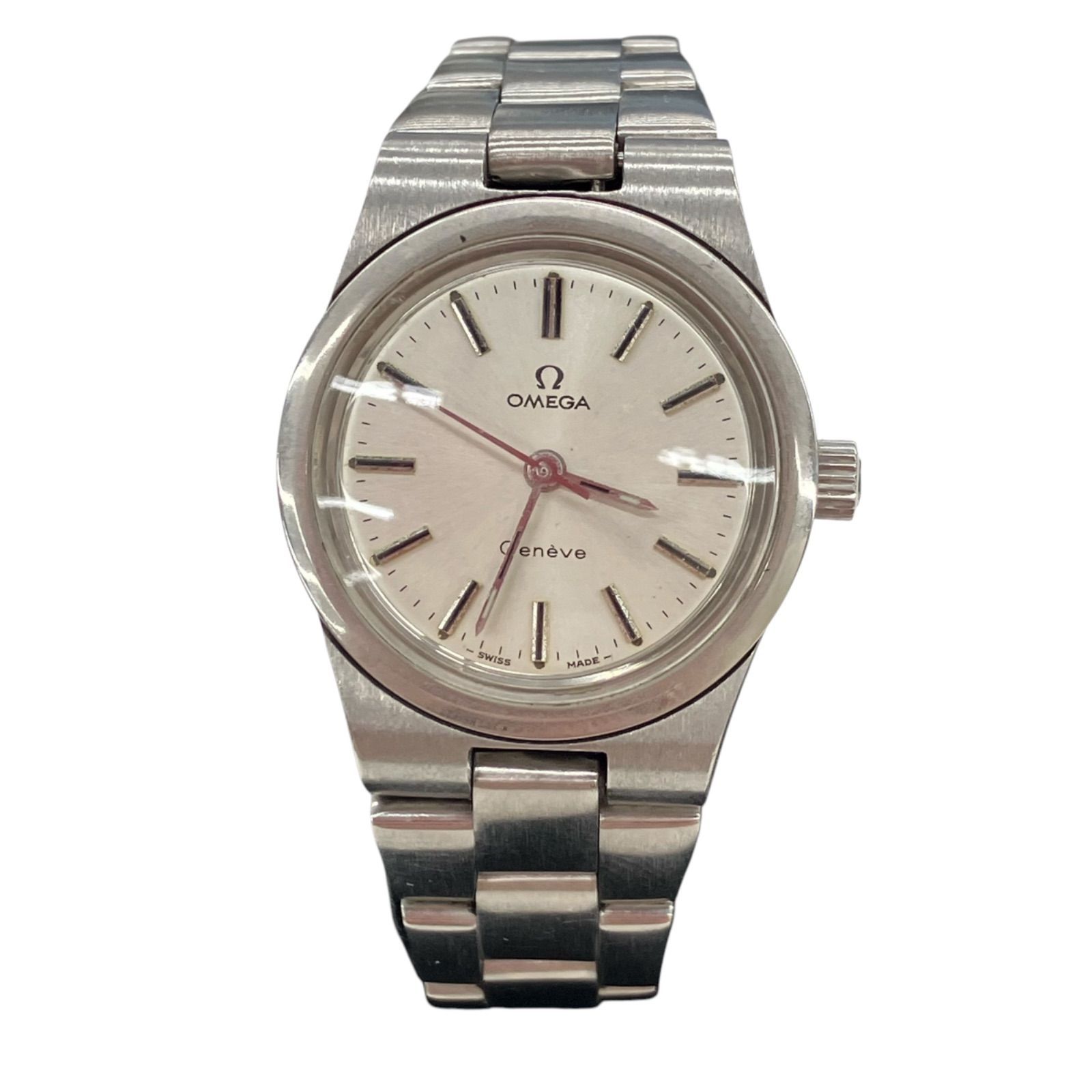 186005 現状品 OMEGA オメガ Geneve ジュネーブ 手巻 シルバー SS シルバー文字盤 レディース [240412HM030050] 186005 稼働品 OMEGA オメガ Geneve ジュネーブ 手巻 シルバー SS