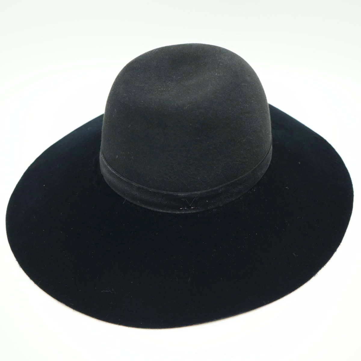 MAISON MICHEL メゾンミッシェル ファーフェルト コットン ハット M ブラック 11 k 062