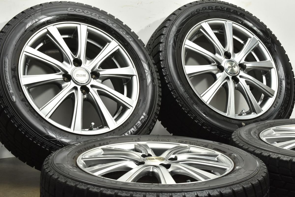 程度良好 DOS 15 in 5 J 50 PCD 100 アイスナビ6 185 60 R アクア ヴィッツ ヤリス カローラフィールダー フィット シャトル スイフト