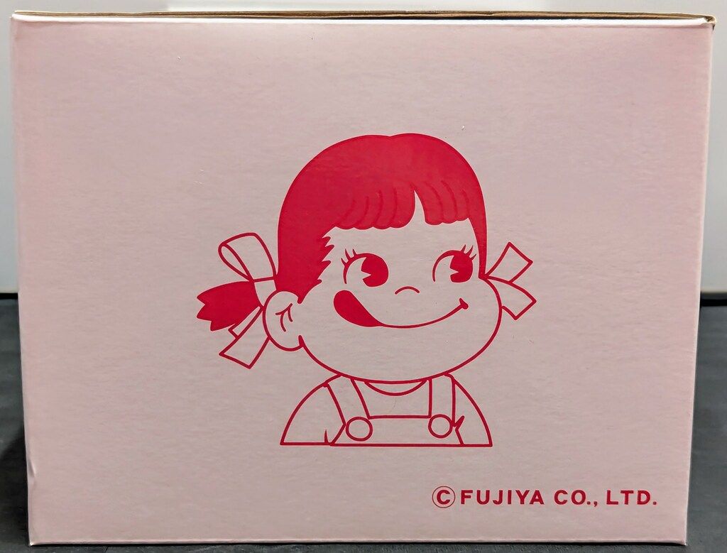 不二家 卓上ペコちゃん ペコちゃん首振り ピンクのオーバーオール