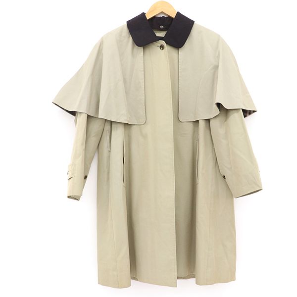 バーバリーズ BURBERRYS ノバチェック トレンチコート ケープ ライナー付き カーキ系 表示サイズ9AR レディース yy 4000065801703169