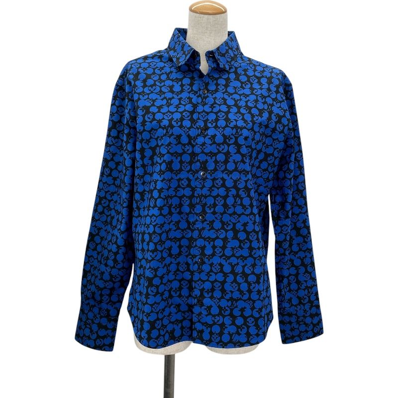 ルイ ヴィトン LOUIS VUITTON パーフォレーテッドモノグラムパターン長袖シャツ HHS20W ブルー コットン レディース 長袖シャツ