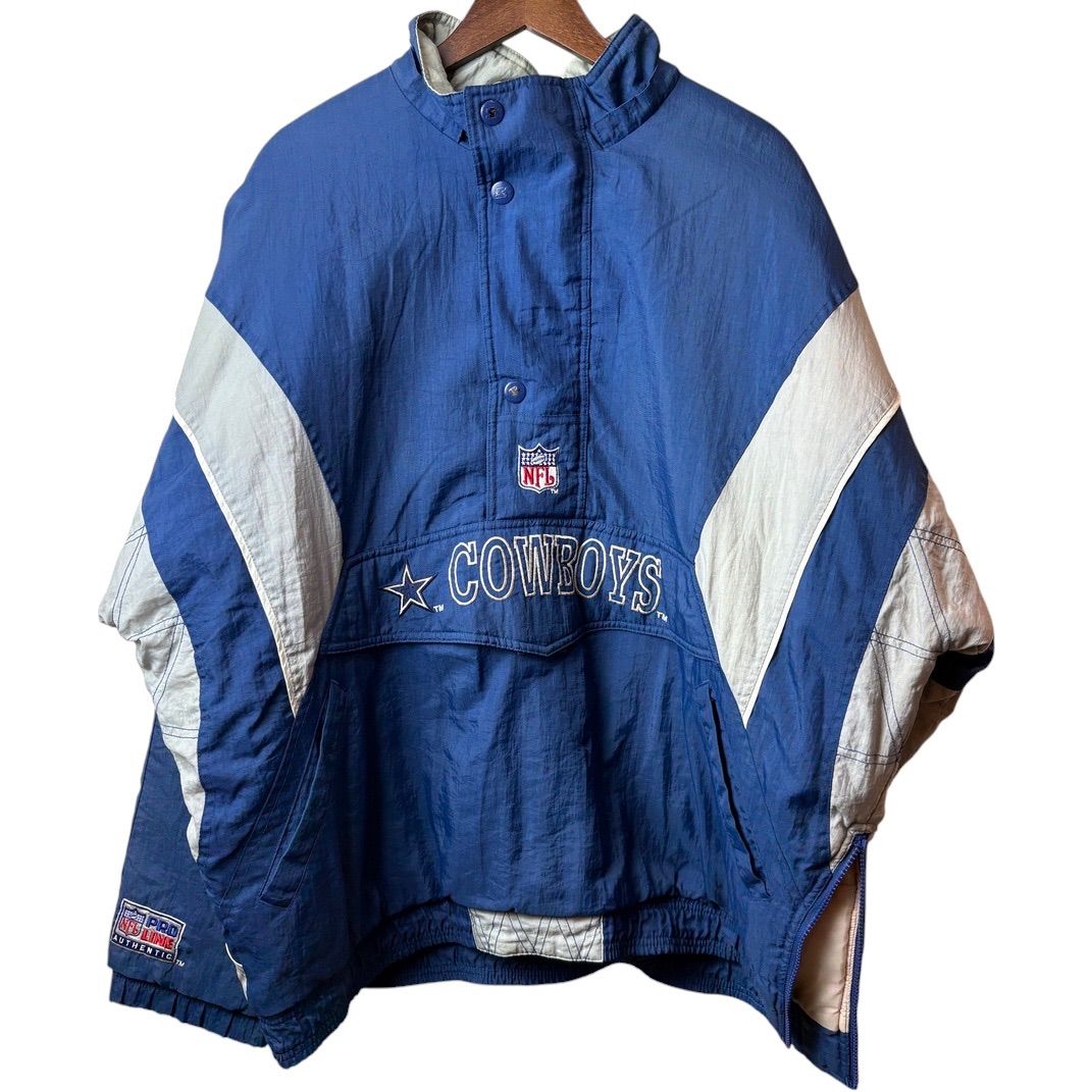 STARTER × NFL Dallas Cowboys Pullover Jacket Blue × Silver 90s