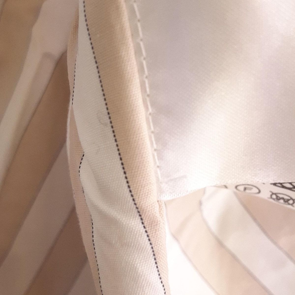  whim gazette ウィムガゼット ワンピース サイズF レディース - 白×ベージュ×黒 長袖 ミニ ストライプ シャツワンピ その他 ワンピース