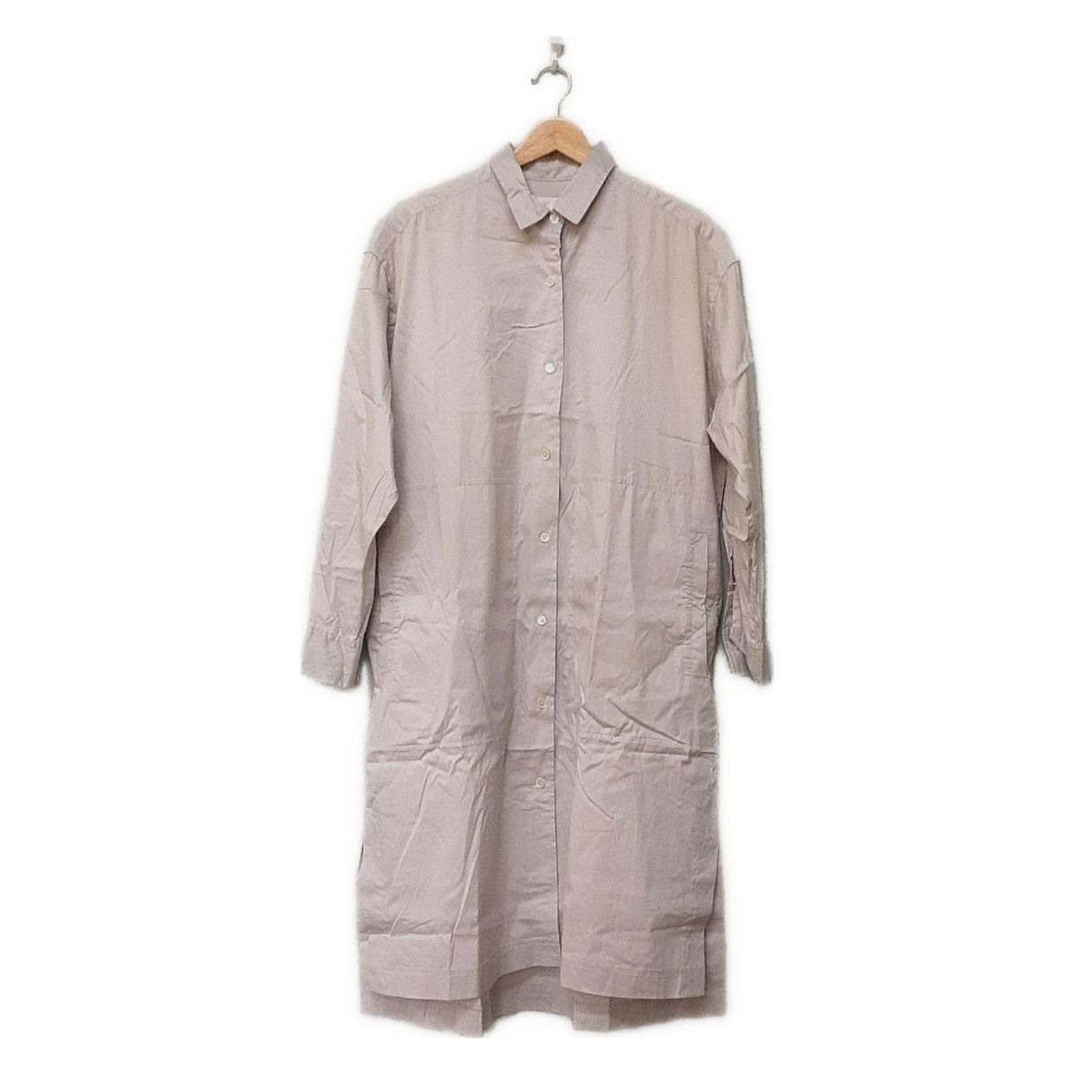 whim gazette ウィムガゼット ワンピース サイズF レディース - ライトグレー レギュラー 長袖 ひざ丈 シャツワンピ