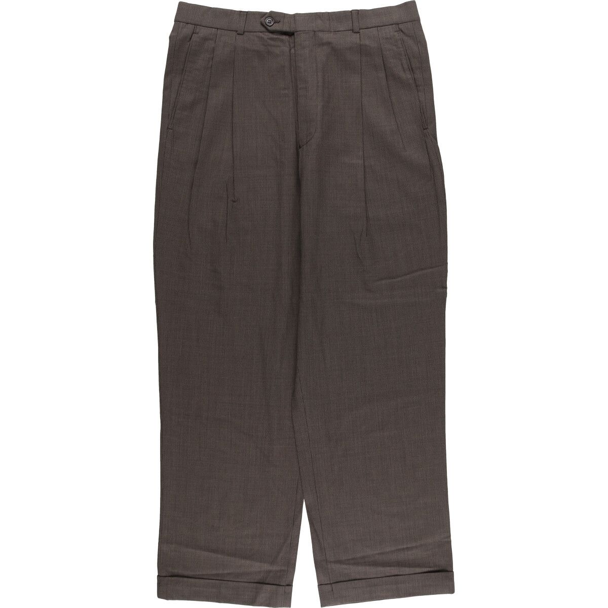 古着 ブルックスブラザーズ Brooks Brothers 346 千鳥格子柄 ツータック ウールパンツ スラックス メンズw 32相当 eaa 569260