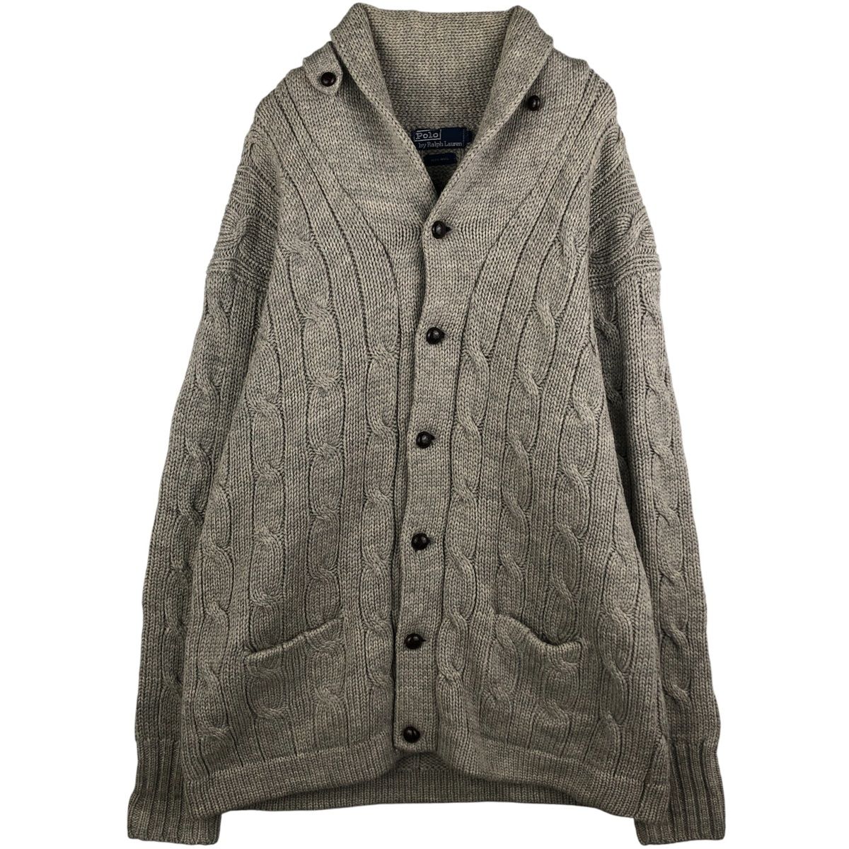 古着 ラルフローレン Ralph Lauren POLO by Ralph Lauren ショール フィッシャーマンアランニットカーディガン eaa593000