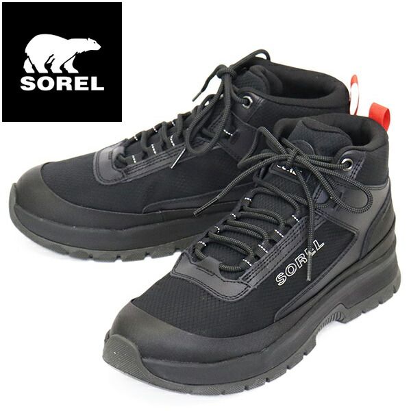 SOREL ソレル NM5302 アウティング ニュースニーカーミッド ウォータープルーフ メンズ 010BLACK SRL151 US10.5-約28.5cm