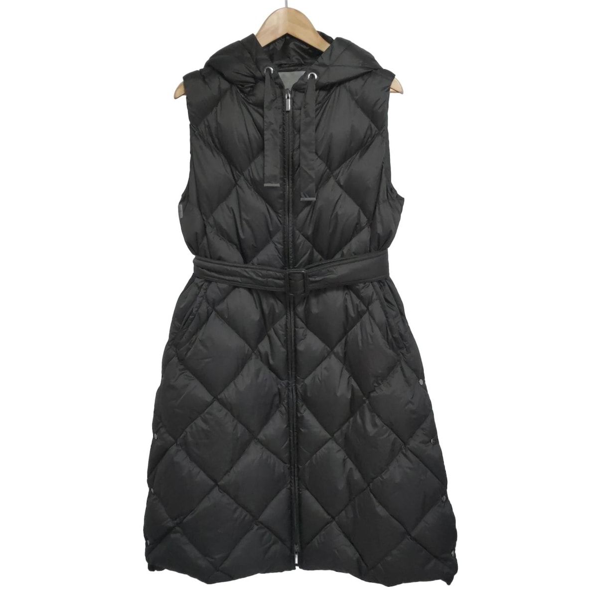 Max Mara マックスマーラ ダウンベスト サイズJ 40 レディース - ダークグレー The Cube. ジップアップ ロング丈 冬