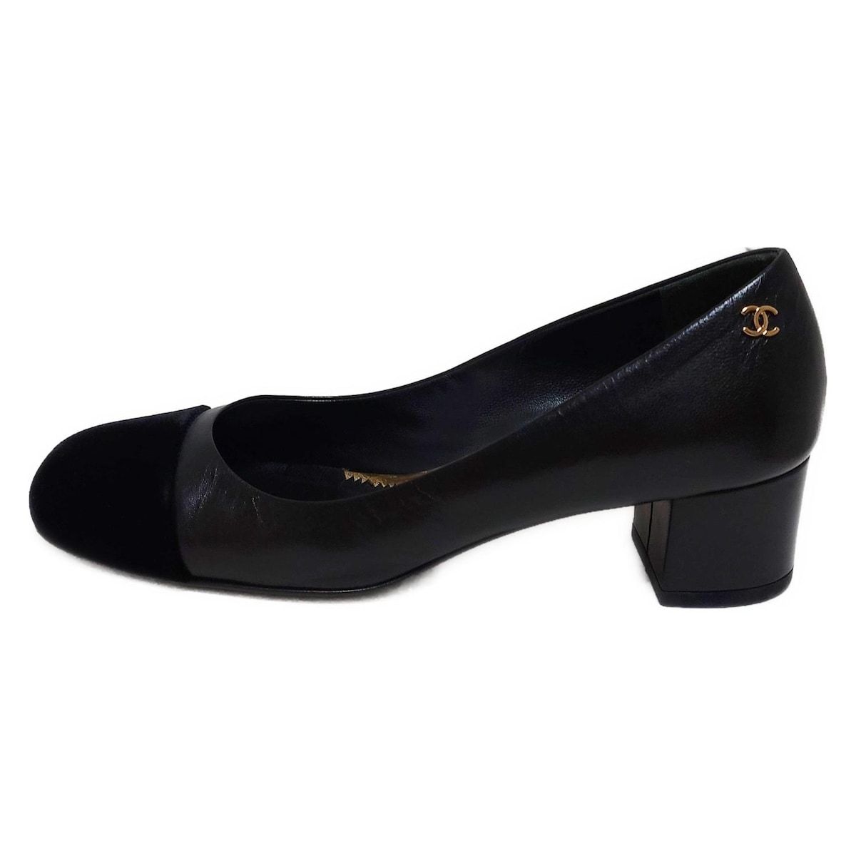 CHANEL シャネル パンプス 36 C レディース - G 26472 黒 ココマーク ゴールド金具 レザー