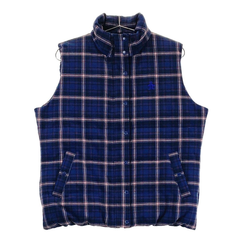 サイズ LL MUNSING WEAR マンシングウェア ×kinloch anderson MLWQGK51 ダウン ジップベスト チェック柄 ネイビー系 240101556450 ゴルフウェア レディース ストスト