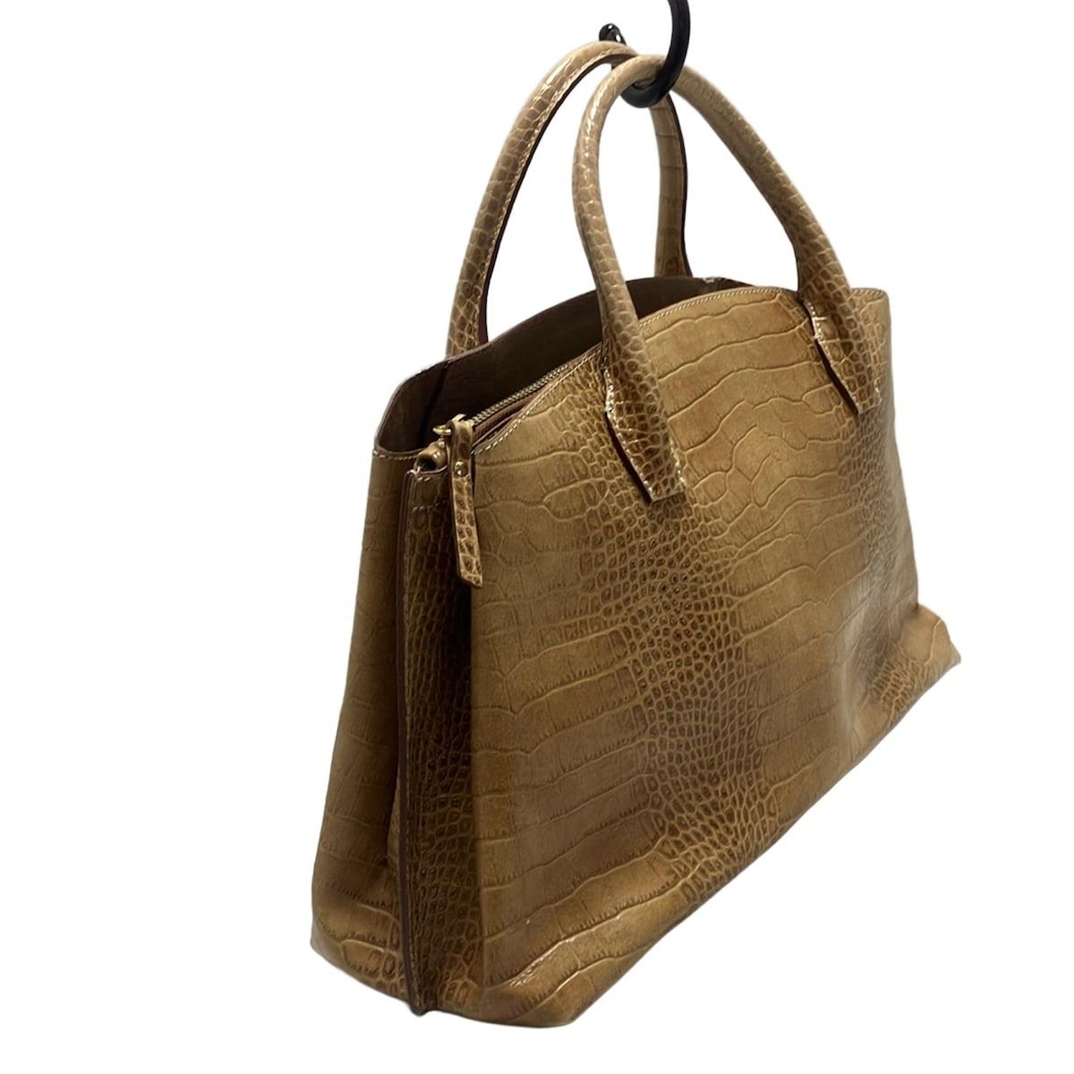 IACUCCI イアクッチ トートバッグ - ブラウン×ダークブラウン×マルチ 型押し加工 レザー