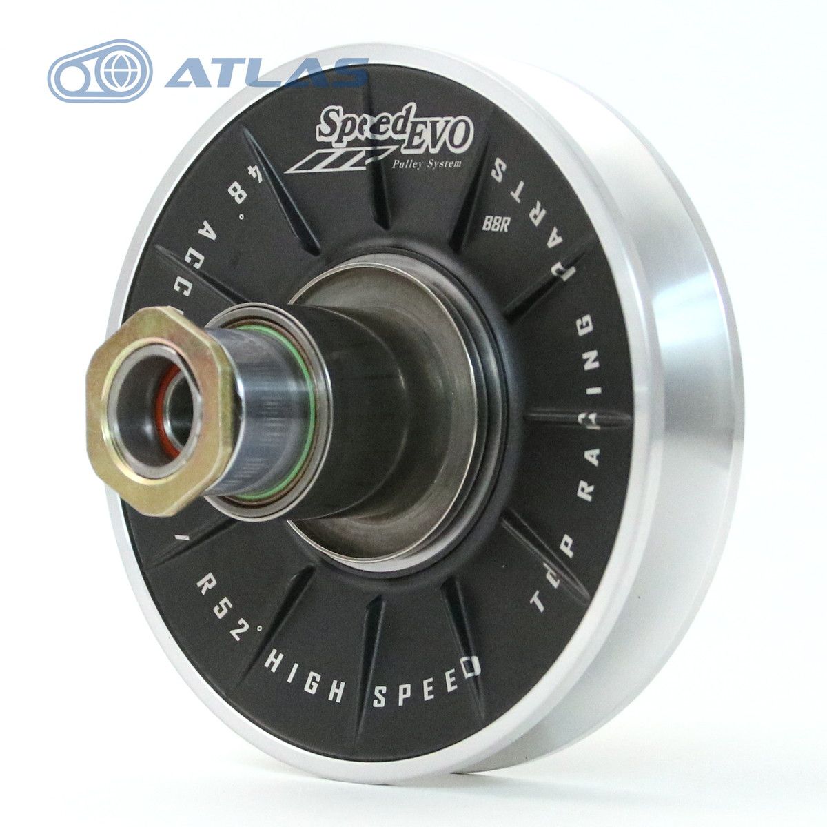 Speed EVO 6型シグナス ｸﾞﾘﾌｧｽ CYGNUS GRYPHUS NMAX BW´S アルミドリブンプーリー 直溝48° R 52° ﾌﾞﾗｯｸ シグナス グリファス