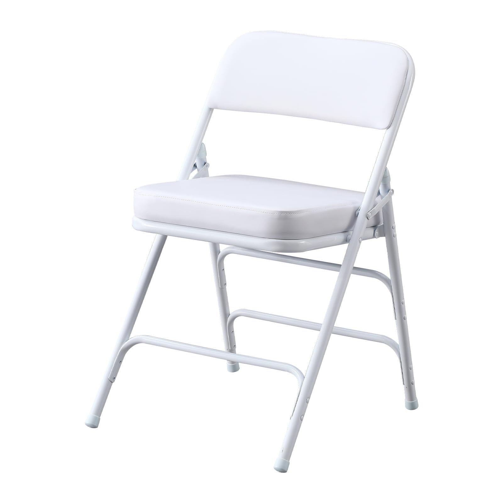 パイプ椅子 折りたたみ椅子 45 x 53 74 cm ミーティングチェア 1脚 会議椅子 背もたれ 折り畳み イス ダイニングチェア 分厚いクッション いす 折りたたみチェア 金属製 省スペース イベント シンプル ホワイト