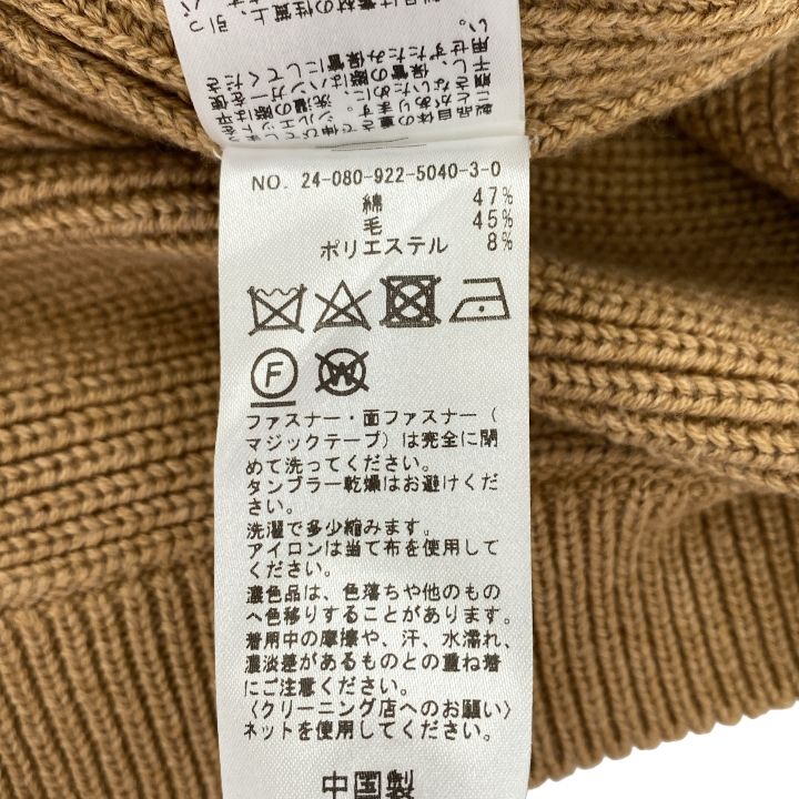  Plage プラージュ CO W 片畦zip ハイネックベスト レディース ベージュ ニットベスト ベスト ジレ ビスチェ