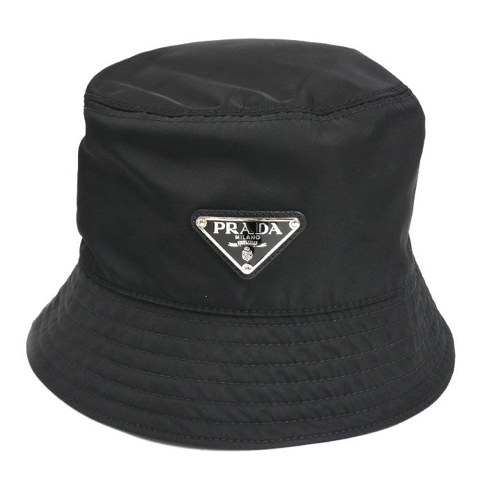 PRADA プラダ RE-NYLON トライアングルロゴ バケットハット ハット ブラック 1HC137 2DMI F0002 XS レディース