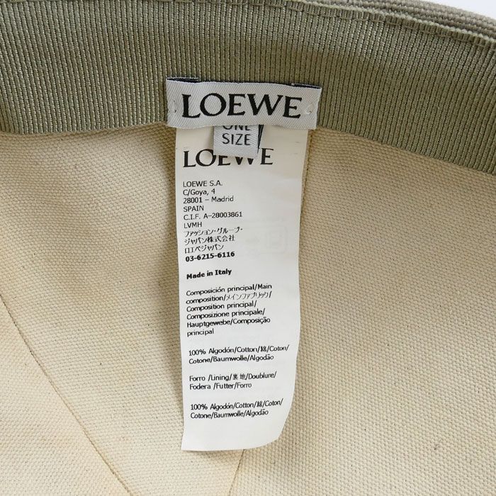  LOEWE ロエベ アナグラム キャップ グレー シェルグレー ONESIZE ユニセックス キャップ 帽子