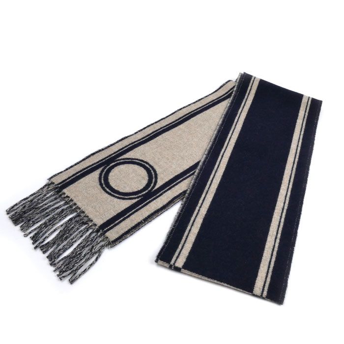 HERMES エルメス バンド ドゥ レポ マフラー マリン ベージュ シネ H259144S 02 レディース