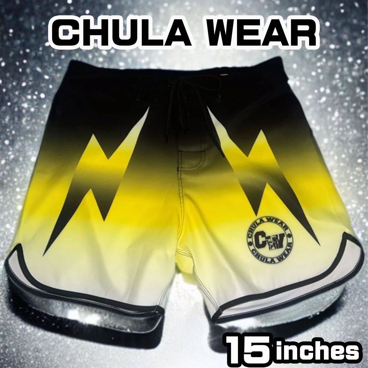 チュラウェア サーフパンツ CHULA WEAR ステージ ショーツ 水着 15 inches Solar Bolts ハーフパンツ 短パン フィジーカー 大会 メンズ 筋トレ ジム ウエア 衣類 ユ00582