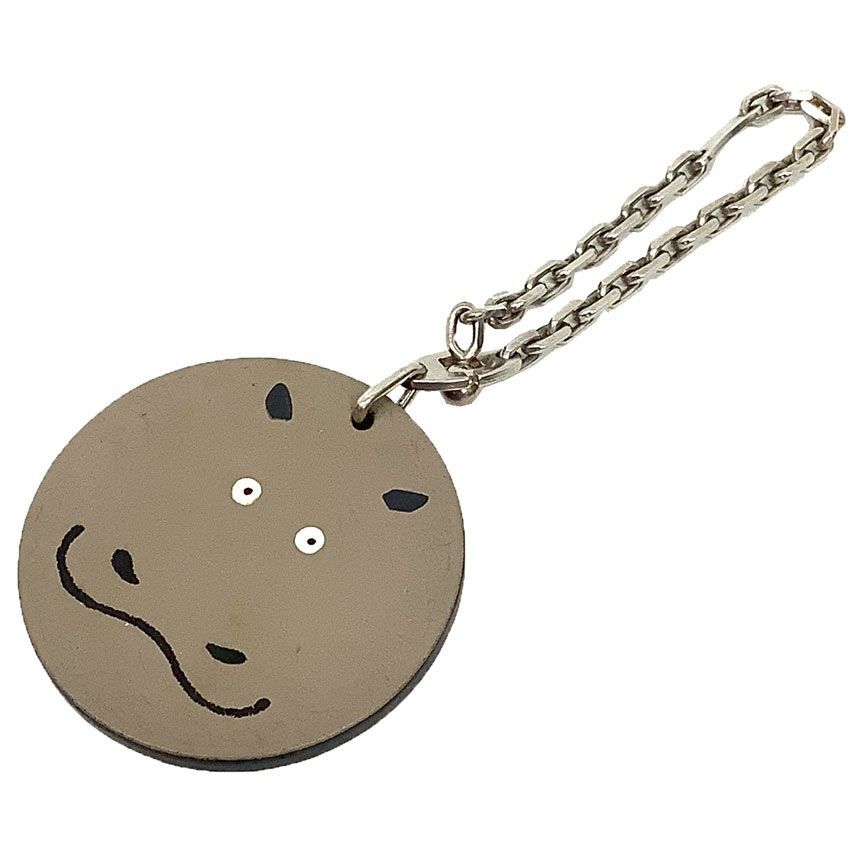 HERMES エルメス カバ チャーム キーホルダー キーチェーン レザー エトープ 動物 aq12081