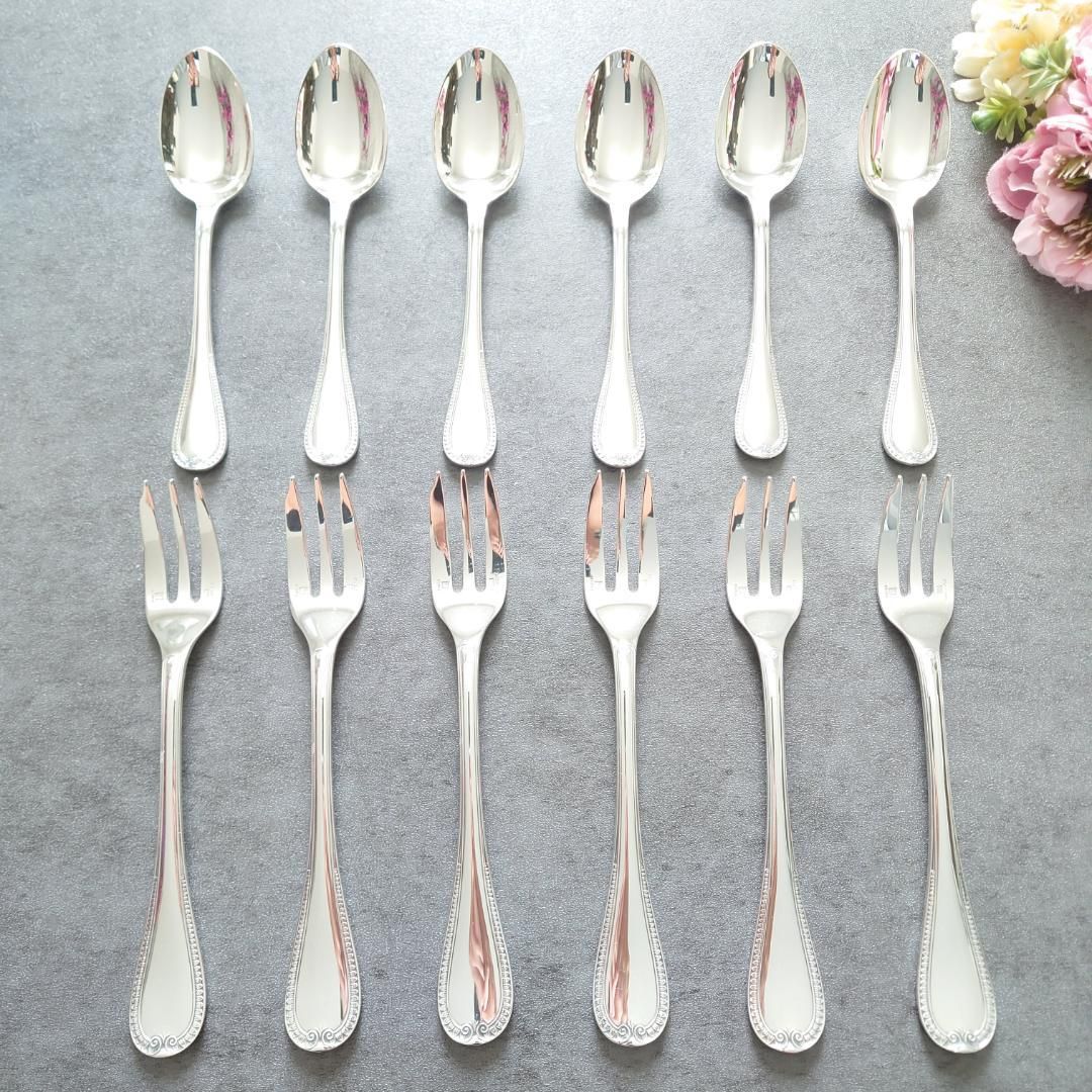 クリストフル マルメゾン ケーキフォークコーヒースプーン 12点