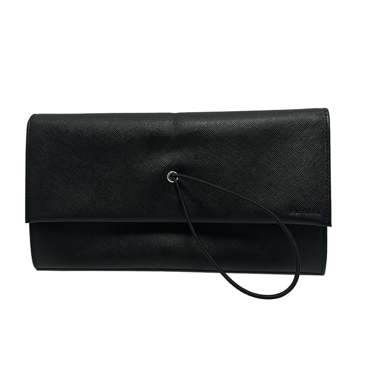 PRADA プラダ クラッチバッグ - 1M1250 黒 レザー