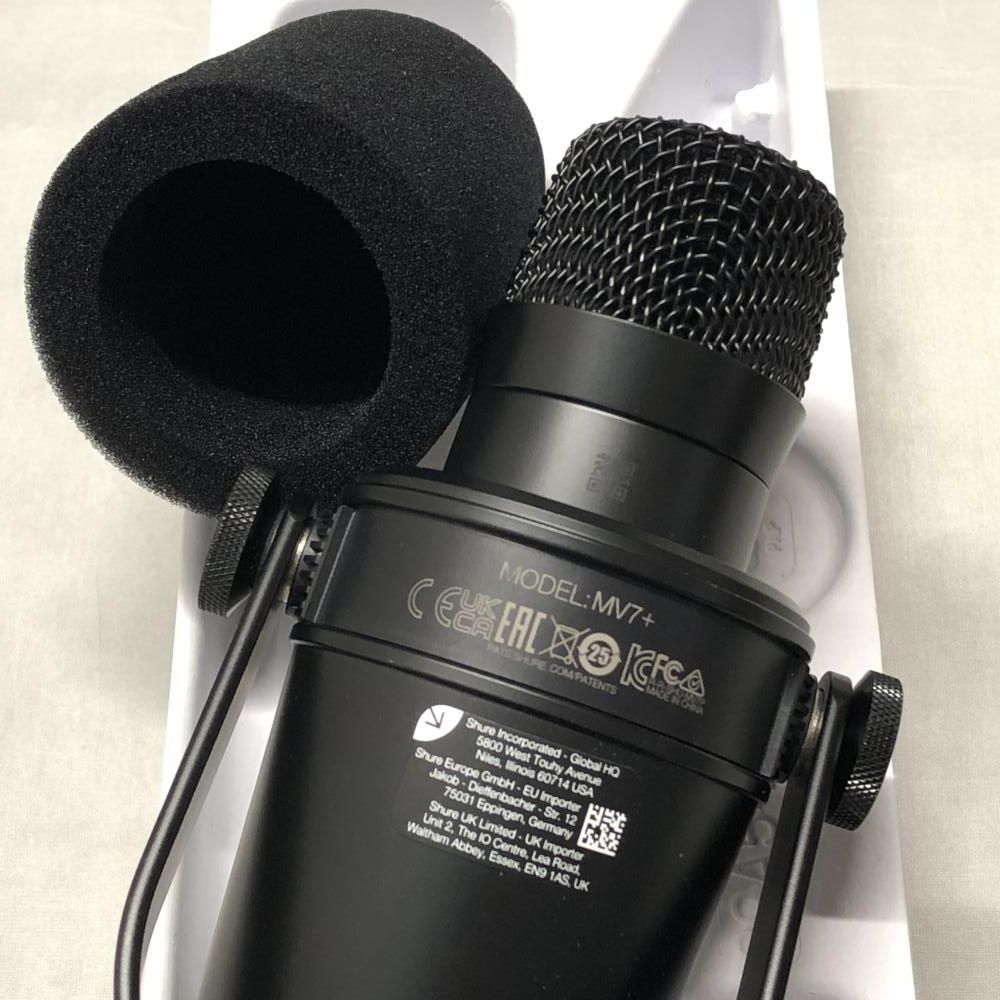 中古】SHURE シュア MV7+ ポッドキャストマイクロホン ブラック