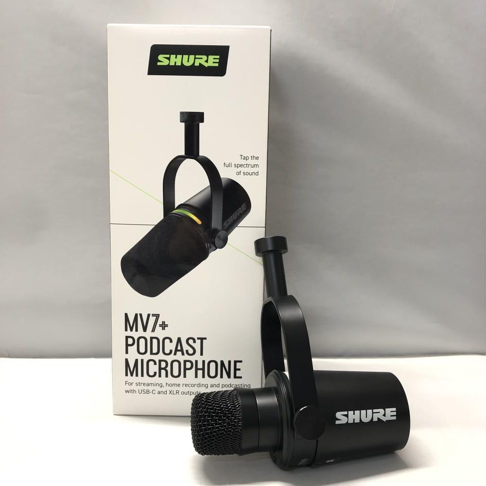 中古】SHURE シュア MV7+ ポッドキャストマイクロホン ブラック