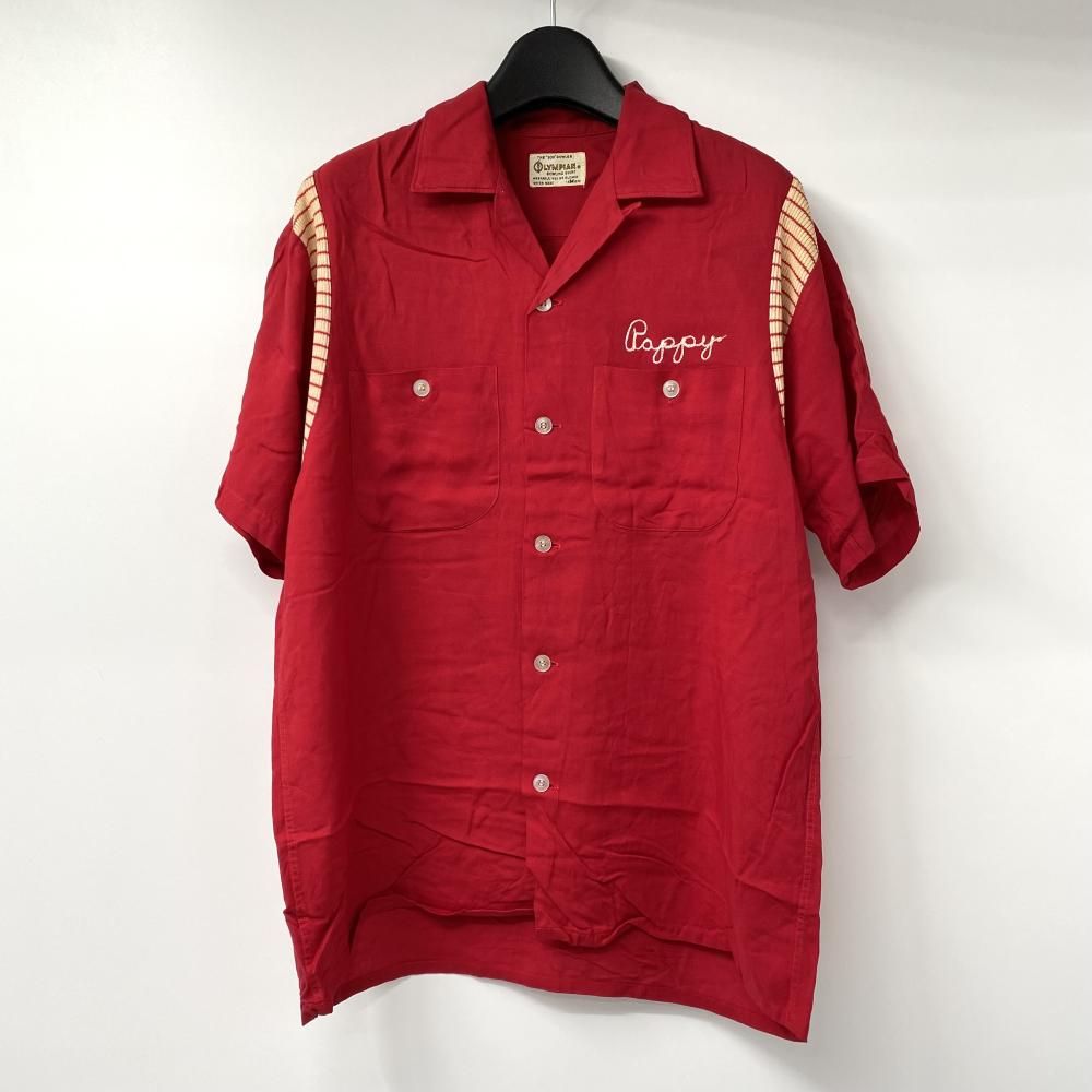 60 s BOWLING SHIRT Bossier City Div サイズ15 レッド ボーリングシャツ オリンピアン 17