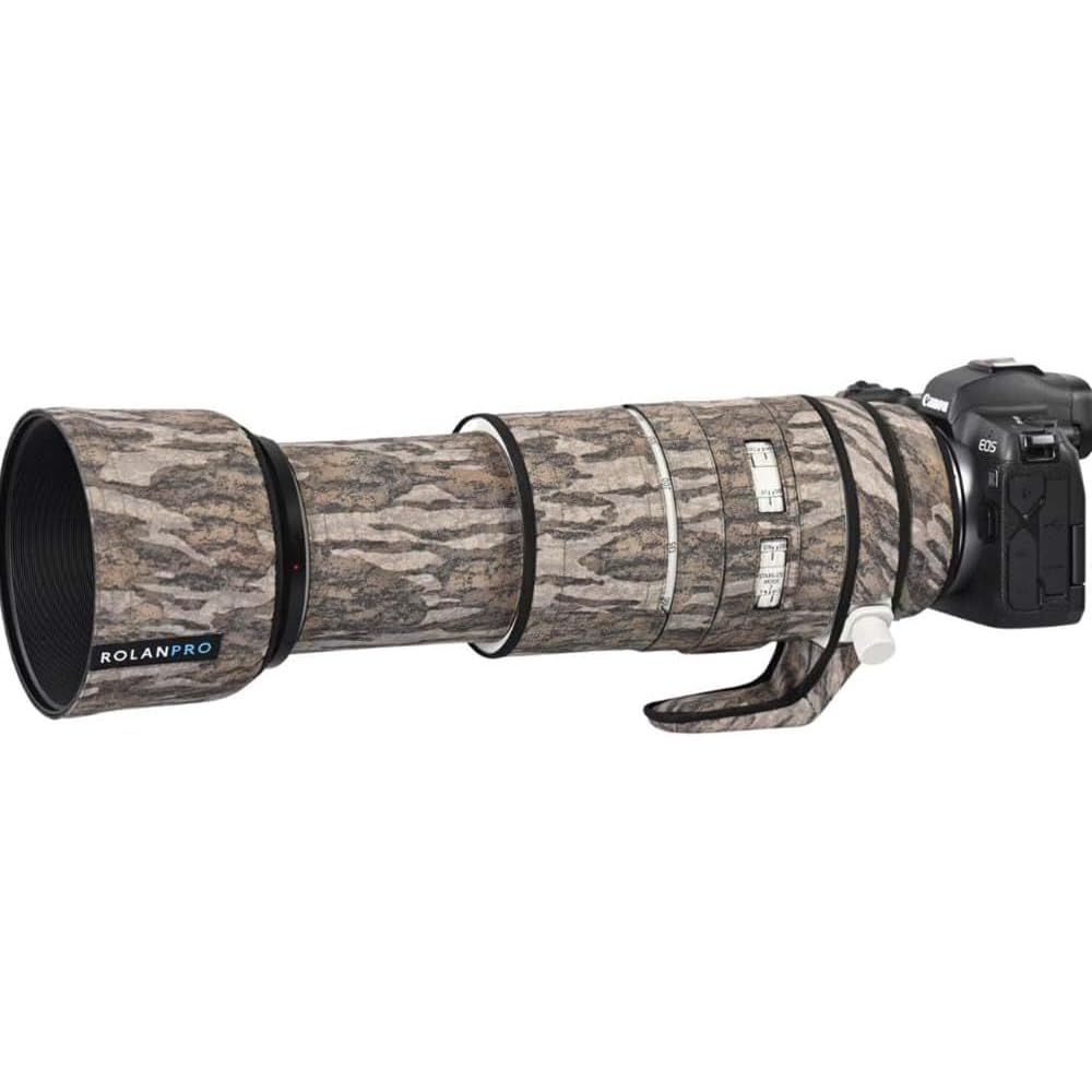 ROLANPRO 防水レンズカバー 適合するCanon RF 100-500mm F 4.5-7.1 L用 USMコートレンズ保護スリーブケース- 28 荒野迷彩防水