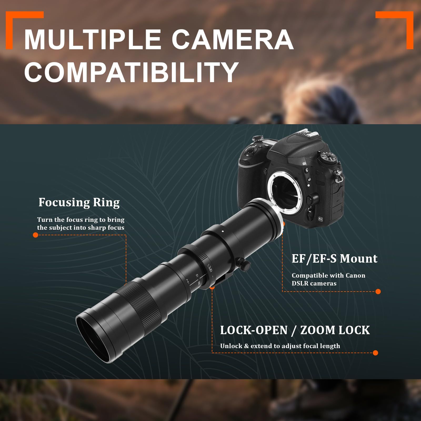 新品 望遠レンズ 420-800mm F8.3-16 (キヤノンEF/EF-S用) マニュアル